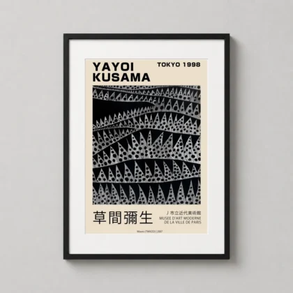 Classic Yayoi Kusama Waves Art - Japanese woodblock print from MerchFuse