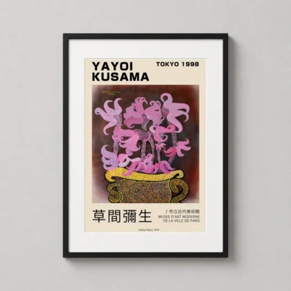 Authentic Yayoi Kusama Art Print Yellow - Japanese woodblock print from MerchFuse