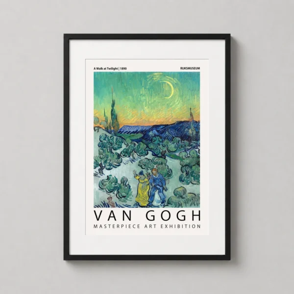 A Walk at Twilight, Van Gogh Exhibition Masterpiece Art Print