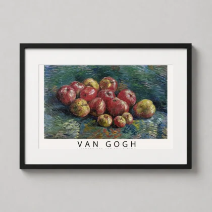 Authentic Van Gogh Apples print – 1887 Rijksmuseum Exhibition Poster framed wall art mockup
