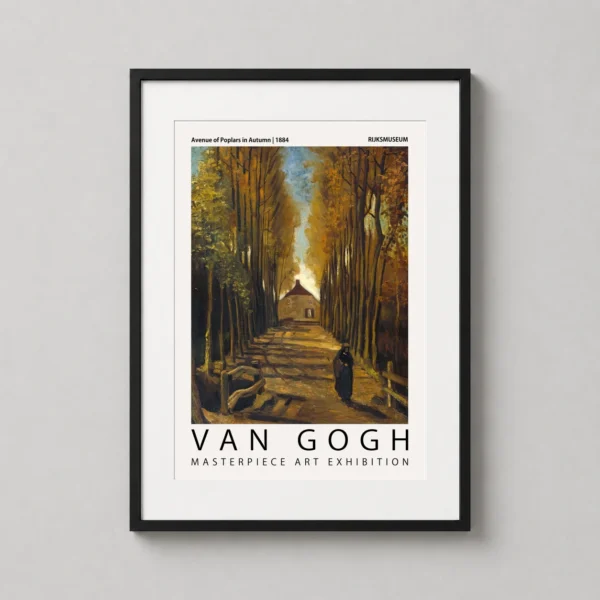 Avenue of Poplars in Autumn, Van Gogh Exhibition Art Print