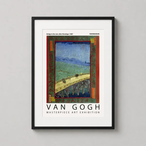 Bridge in the Rain after Hiroshige, Van Gogh Exhibition Art Print