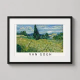 Van Gogh Green Field 1889, Impressionist Landscape Art Print