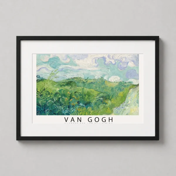 Green Wheat Fields, Auvers 1890, Van Gogh Exhibition Art Print