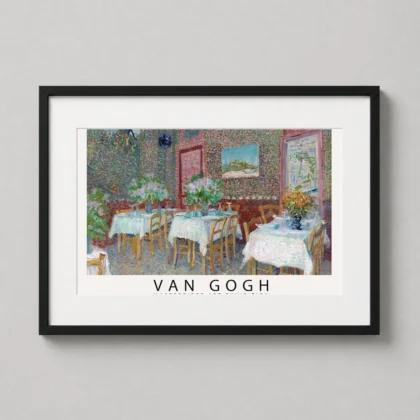Van Gogh Restaurant – Interior of a Restaurant 1887 decorative art print for curated interiors by MerchFuse