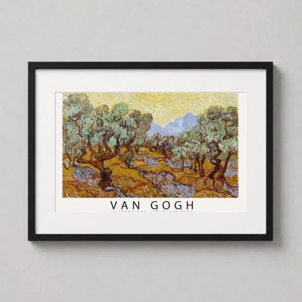 Van Gogh Olive Trees 1889 Exhibition Poster, Provence Wall Art Print