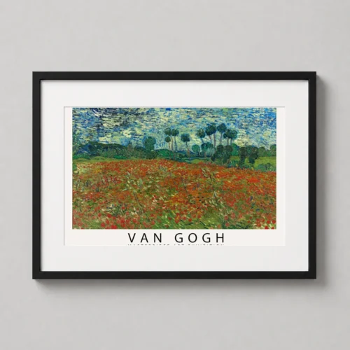 Van Gogh Poppy Field 1890 Impressionist Landscape Art Print
