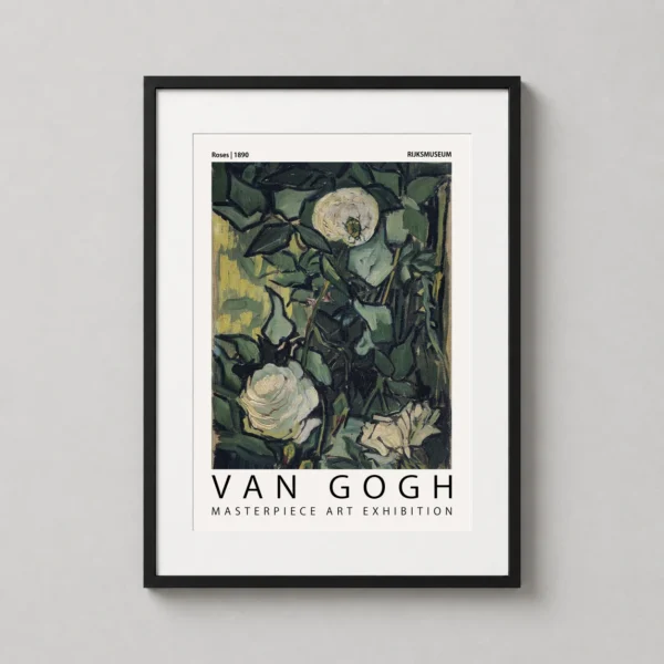 Van Gogh Roses 1890 Rijksmuseum Masterpiece Exhibition Art Print