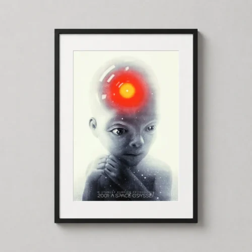 2001: A Space Odyssey Star Child and HAL 9000 Mondo Movie Poster