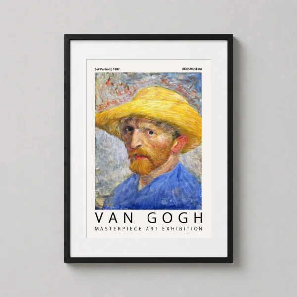 Vincent Van Gogh Self-Portrait 1887 Straw Hat Exhibition Art Print