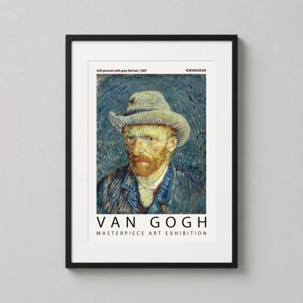 Van Gogh Self Portrait with Grey Felt Hat Art Print, Rijksmuseum