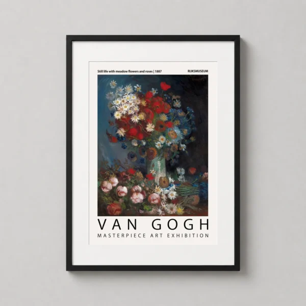 Van Gogh Still Life Meadow Flowers and Roses 1887 Art Print