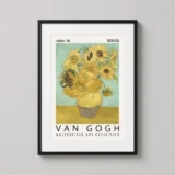 Van Gogh Sunflowers 1889 Exhibition Poster, Impressionist Art Print
