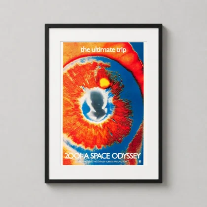 2001 A Space Odyssey Movie Poster sci-fi wall art print on 200 GSM matte paper for framed home theater decor by MerchFuse