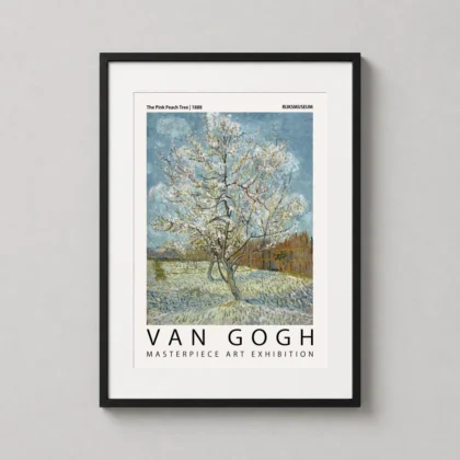 MerchFuse Pink Peach Tree – Classic Van Gogh 1888 Exhibition art print with fine art character
