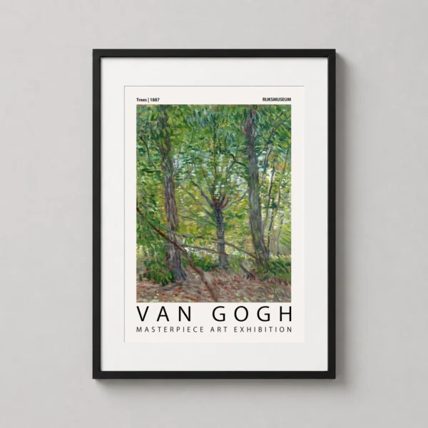Van Gogh Trees 1887 Exhibition Poster, Impressionist Art Print