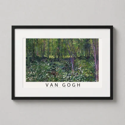 Van Gogh Forest – Trees and Undergrowth 1887 decorative art print for curated interiors by MerchFuse