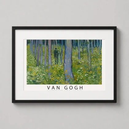 Van Gogh Forest – Undergrowth with Two Figures 1890 fine art print by MerchFuse