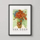 Vase with Daisies and Poppies, Van Gogh Masterpiece Art Print