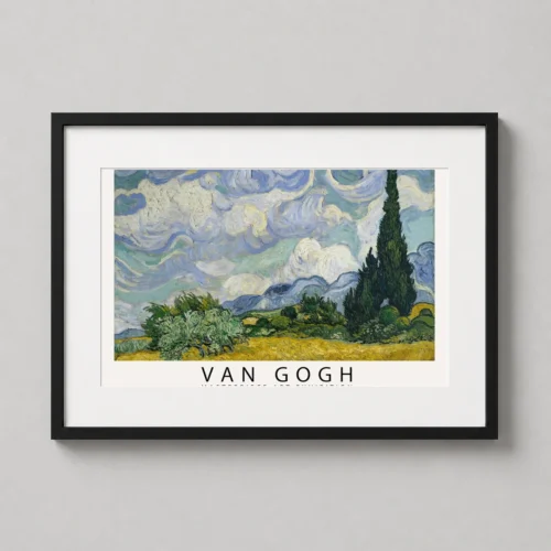 Van Gogh Wheat Field with Cypresses Exhibition Art Print