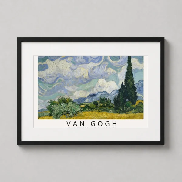 Van Gogh Wheat Field with Cypresses Exhibition Art Print