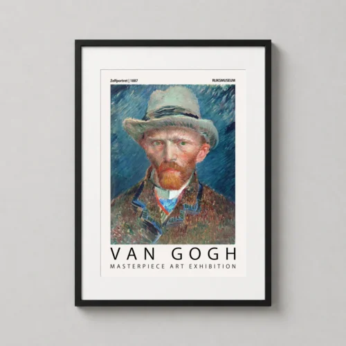 Van Gogh Self-Portrait with Grey Felt Hat Exhibition Art Print