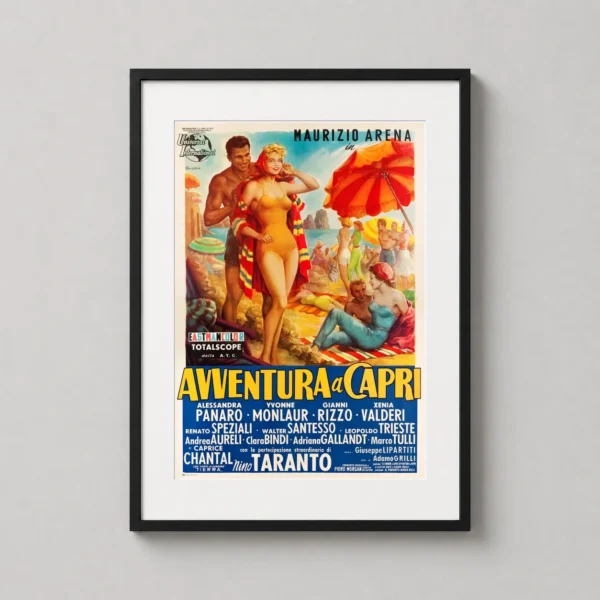 Avventura a Capri 1959 Vintage Italian Movie Poster