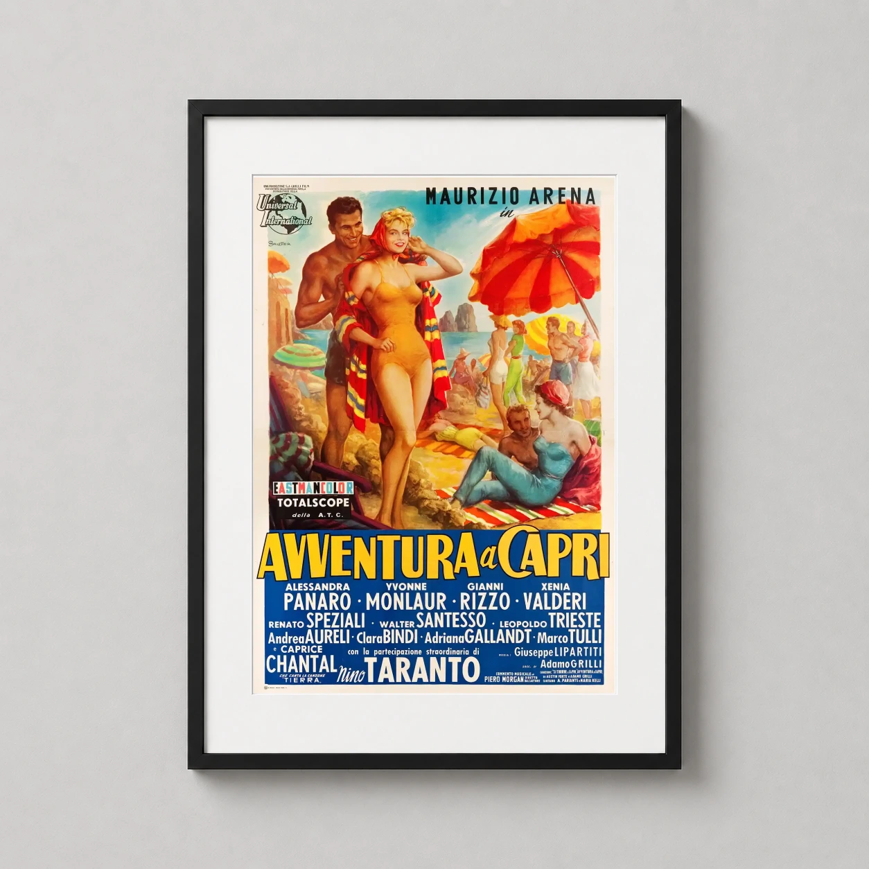 Avventura a Capri — vibrant 1959 Italian movie poster featuring sun-drenched beachgoers in