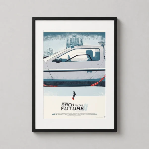 Back to the Future Part II DeLorean and Hoverboard Movie Poster
