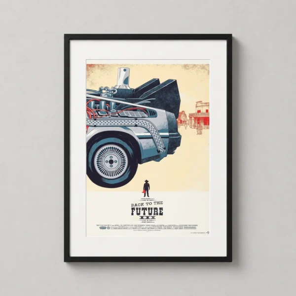 Back to the Future III DeLorean Time Machine Mondo Movie Poster