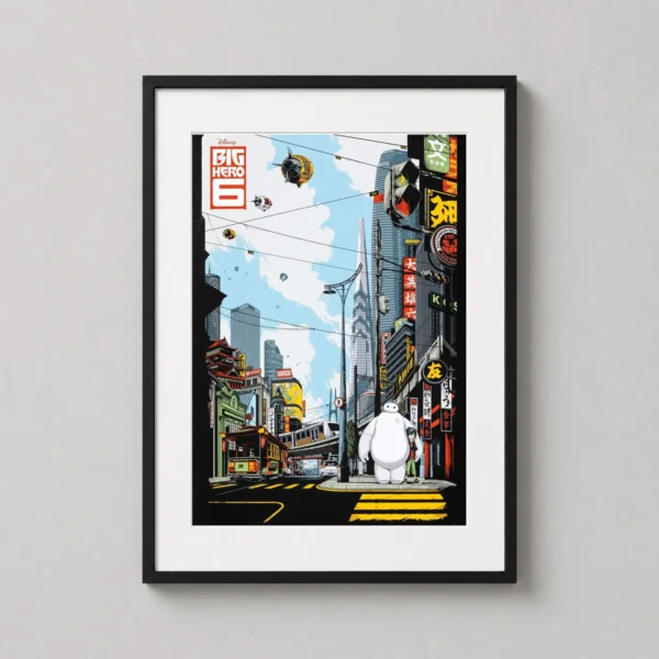 Big Hero 6 San Fransokyo Street Scene by Ken Taylor Movie Poster
