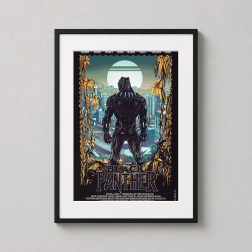 Black Panther Wakanda Skyline Denys Cowan Mondo Movie Poster