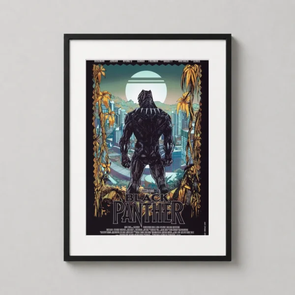 Black Panther Wakanda Skyline Denys Cowan Mondo Movie Poster