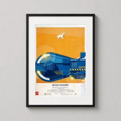 MerchFuse Blade Runner Spinner Vehicle movie poster with cinema character
