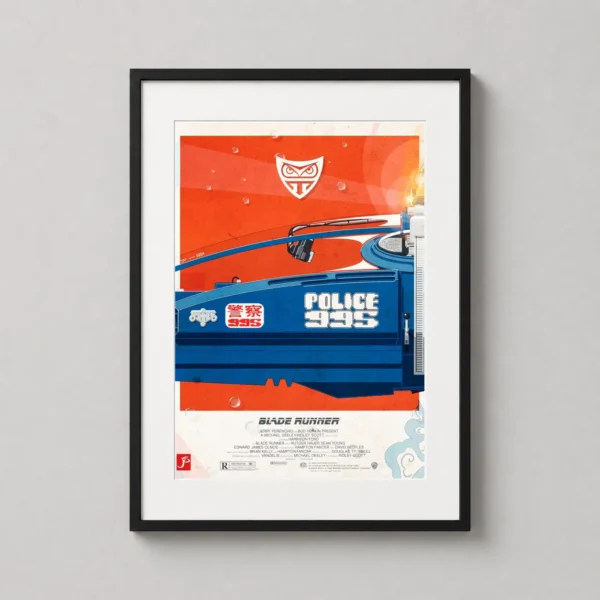 Blade Runner Spinner Police Car 995 Retro Movie Poster