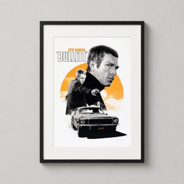Steve McQueen Bullitt San Francisco Car Chase Movie Poster