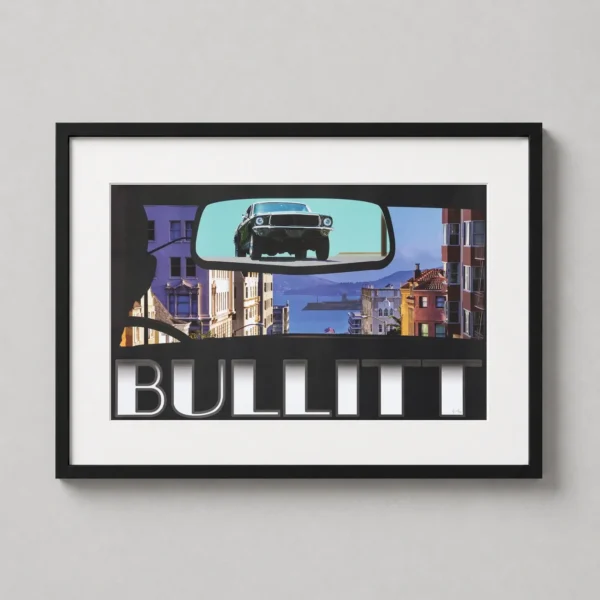 Bullitt Movie Car Chase San Francisco, Ford Mustang Movie Poster