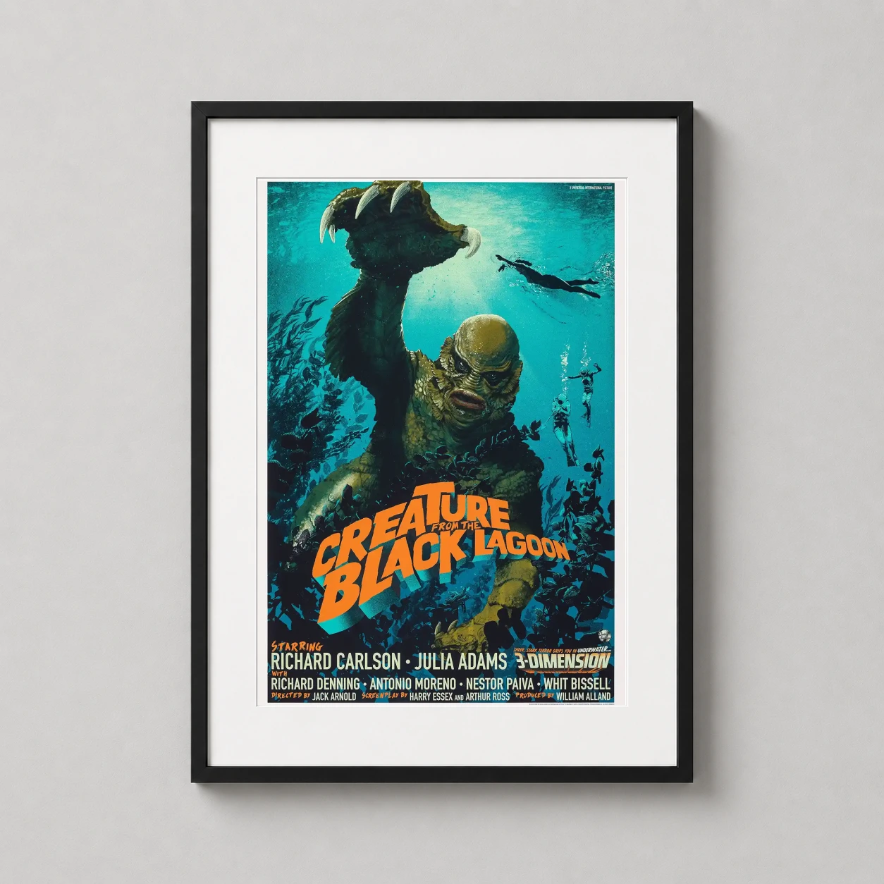 Creature Black Lagoon Stan — dramatic teal underwater scene featuring the Gill-man reaching toward