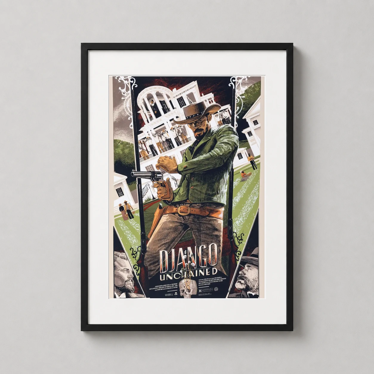 Django Unchained — this stylized illustration features Django reloading his revolver