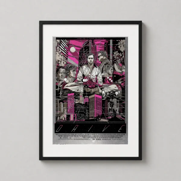 Drive Movie Mondo Style Tyler Stout Neon Noir Wall Art Movie Poster