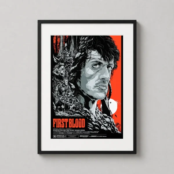First Blood Rambo Ken Taylor Mondo Style Print Movie Poster