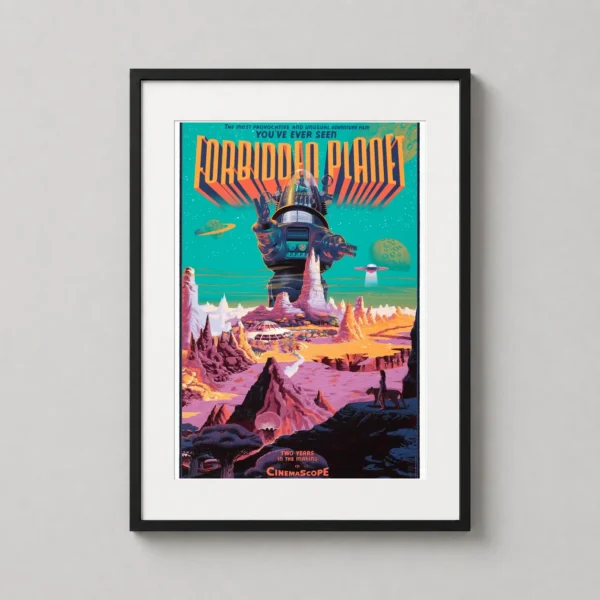 Forbidden Planet Retro Sci-Fi Laurent Durieux Illustration Movie Poster
