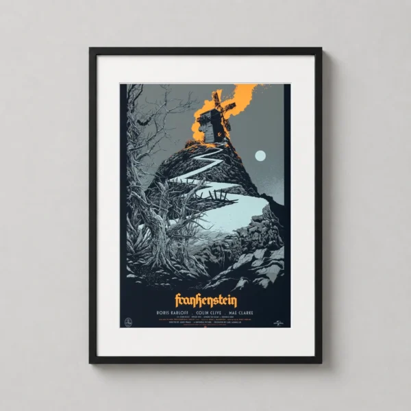 Frankenstein Burning Windmill Ken Taylor Movie Poster
