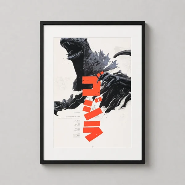 Godzilla Oliver Barrett Mondo Art High Contrast Kaiju Movie Poster