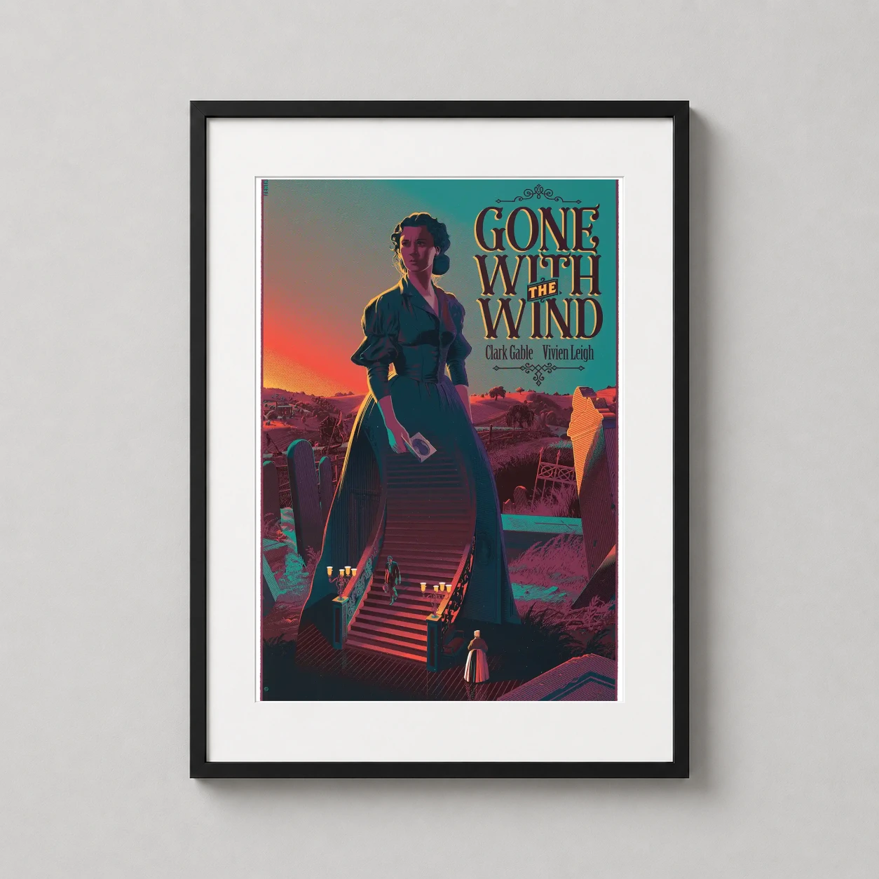 Gone with the Wind — intricate Laurent Durieux art print of Gone with the Wind featuring