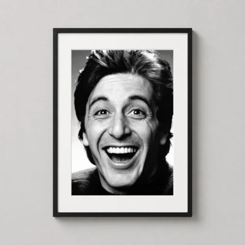 Al Pacino Smiling 1979 Portrait Black and White Photography Print