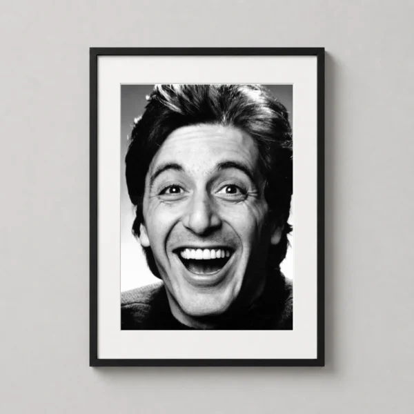 Al Pacino Smiling 1979 Portrait Black and White Photography Print