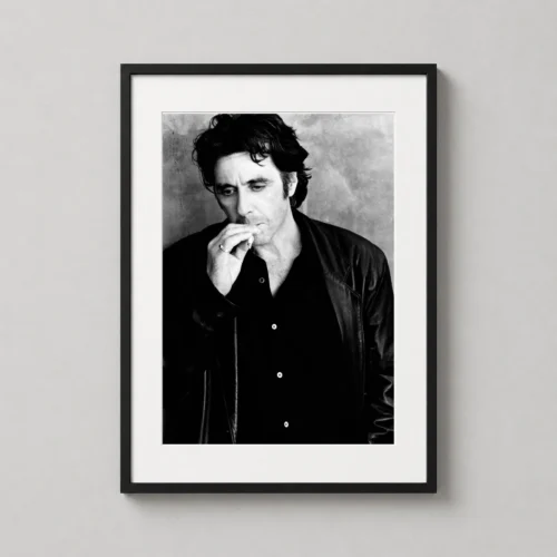 Al Pacino Black and White Smoking Portrait Photography Print