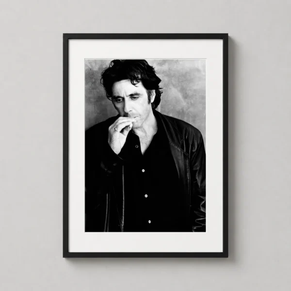 Al Pacino Black and White Smoking Portrait Photography Print