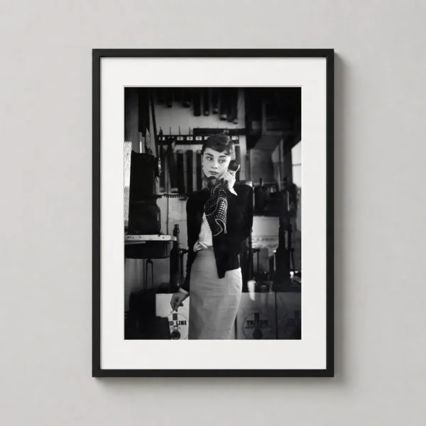 Audrey Hepburn Vintage Payphone and Cigarette Photography Print